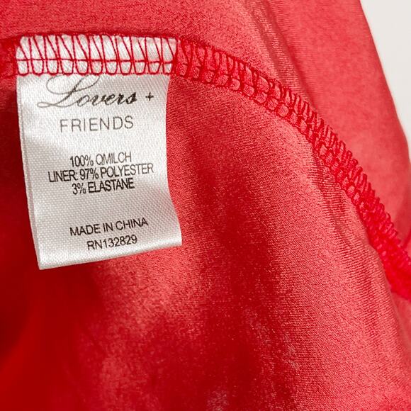 Lovers + Friends Small S Lace Mini Dress Red Cocktail Party Crew Neck Back Zip - Picture 9 of 10